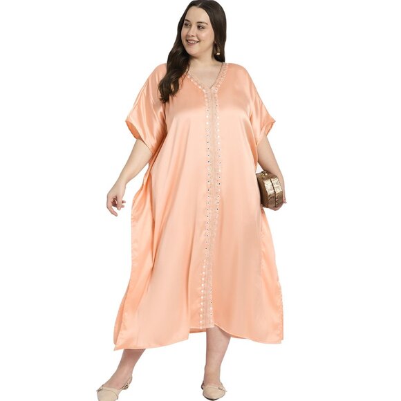 Gypsie Blu Women Summer Caftan Dress Plus Size Embroidery Maxi Dresses for Party - Picture 6 of 6